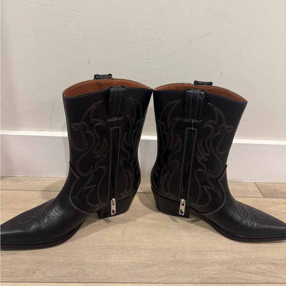 Franco Sarto Black Heeled Boots - Picture 4 of 8